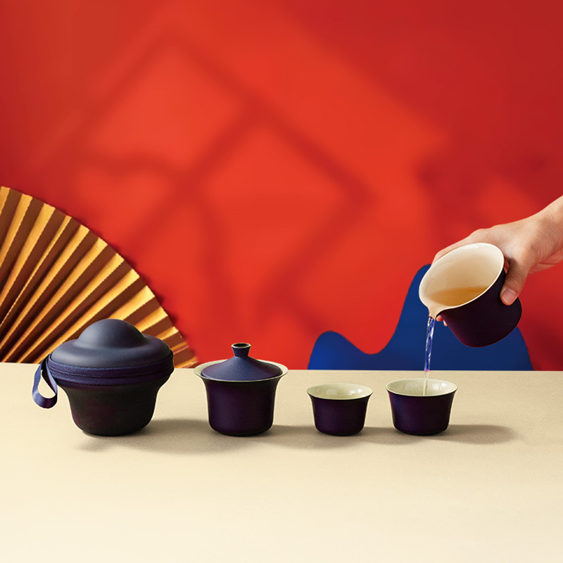 Juego de Té Portátil de Viaje 1 Tetera y 2 Tazas para Negocios image 2