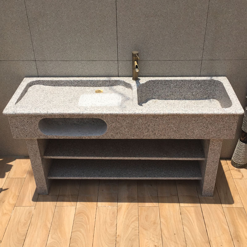 Stone Laundry Sink Natural Marble Laundry Sink with Washboard Table Outdoor Courtyard Stone Wash Basin Outdoor Sink
