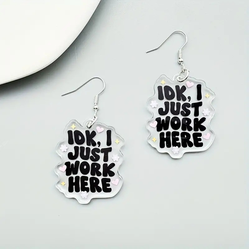 transparent acrylic creative earrings with letters