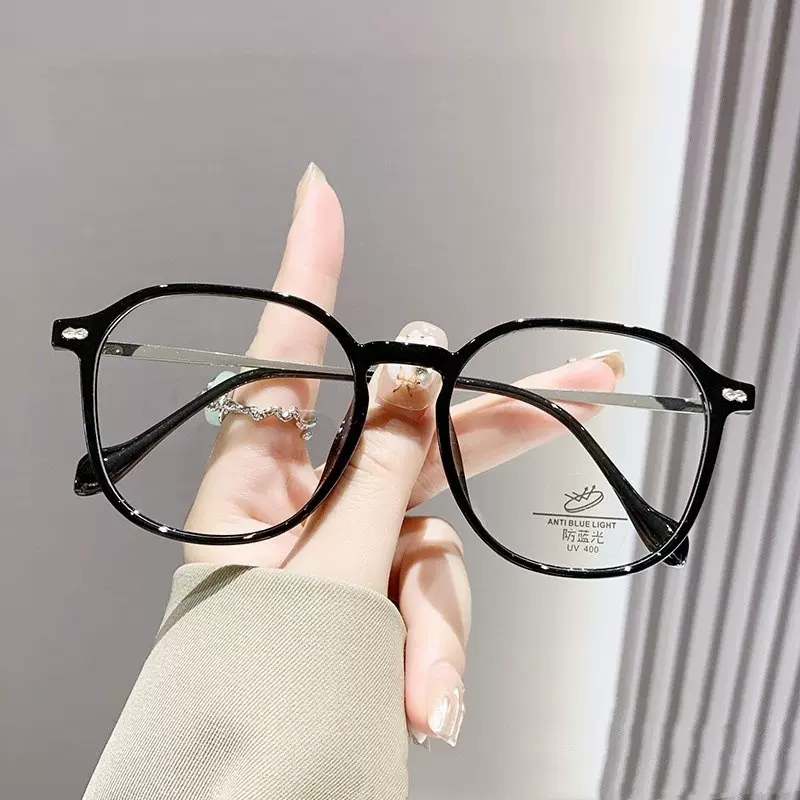 新款时尚大框高清防蓝光老花镜ins女士素颜可配近视框架眼镜批发