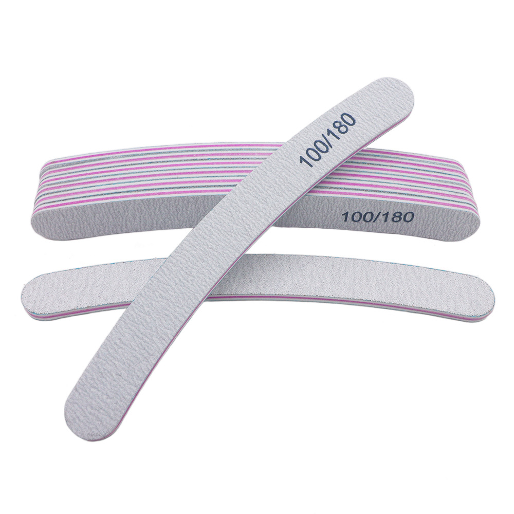 Fabricantes al por mayor cebra frotar tira de reparación pulida de uñas de manicure de media luna de uñas rectangulares de arena no se desprenden