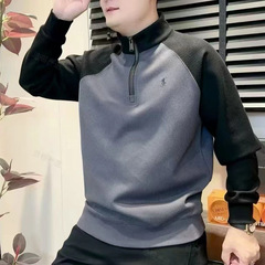 秋季新款百搭高级感痞帅轻奢潮流简约男士个性休闲时尚立领卫衣男