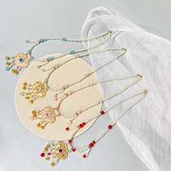古代スタイルのネックレスベル安全ロック新しい中国風のネックレスレトロエスニックスタイルの真珠のペンダント古代漢服アクセサリー Yingluo