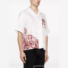 现货 新品ERD忧郁的富二代顶料猫鼠大战红白印花boxy版型短袖衬衫