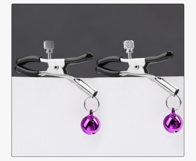 Mystery Bell Nipple Clamps with Dual Bells, Metal Bondage Accessory for Couples — detail image 20