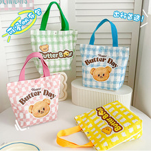 2025新款卡通帆布包ins可爱学生便携外出高颜值休闲小布包手机包