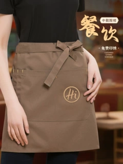 防水防油半身围裙印logo餐饮专用奶茶店服务员工作服半截围腰