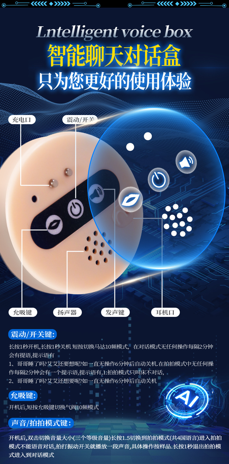 Half-Body TPE Masturbator with Interactive Voice, Suction and Vibration — detail image 14