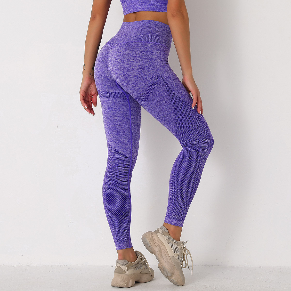 Pantalones deportivos de tejido sin costuras que absorben la humedad NSLX48965