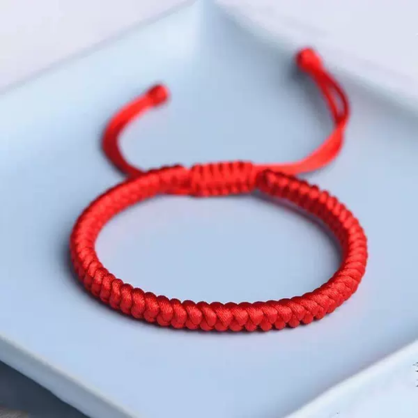 Diamond Knot Red Rope Adjustable Size Handmade Red Rope Shore Bracelet Rope Couple's Life Year Transfer Men and Women