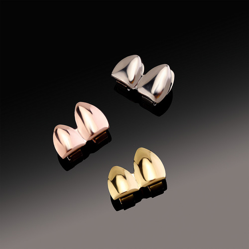 Jin'ao Jewelry Glossy Hip-Hop Braces Double Gold Cosplay Fang Halloween Accessories for Men and Women Fake Teeth