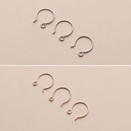 S925 plain silver electroplated gold 0.8 wire diameter ear hook semi-finished earring material DIY jewelry accessories wholesale S0702