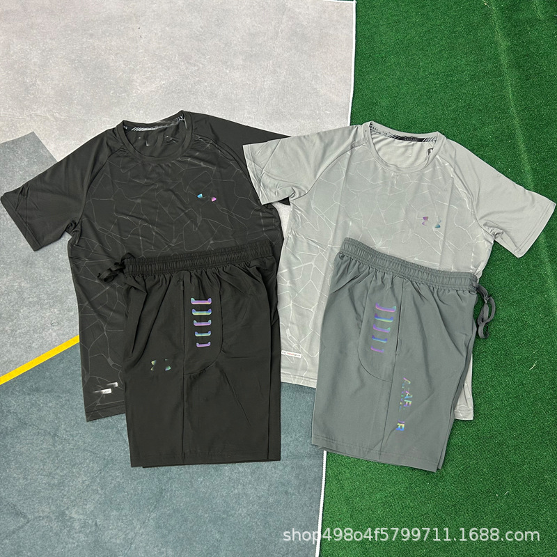 Foreign Trade Wholesale Sports Training Men's Casual Fitness Suit Men's Loose Thin Basketball Quick-Drying Running Suit Men's