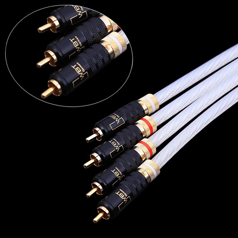 Dutch Single Crystal Silver 5Nocc Fever Amplifier Cd Player Audio Cable Hifi Dual Rca Audio Amplifier Lotus Signal Cable