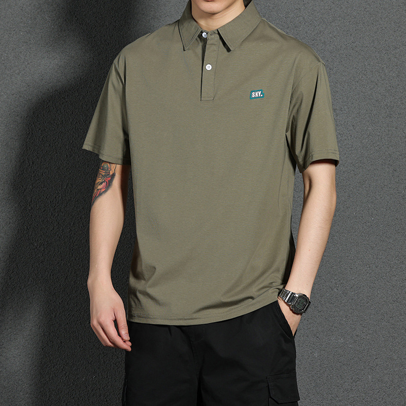 Herren Polo Shirt Kurzarm Lässig Weit Einfarbig Sommer Mode_voghion.com