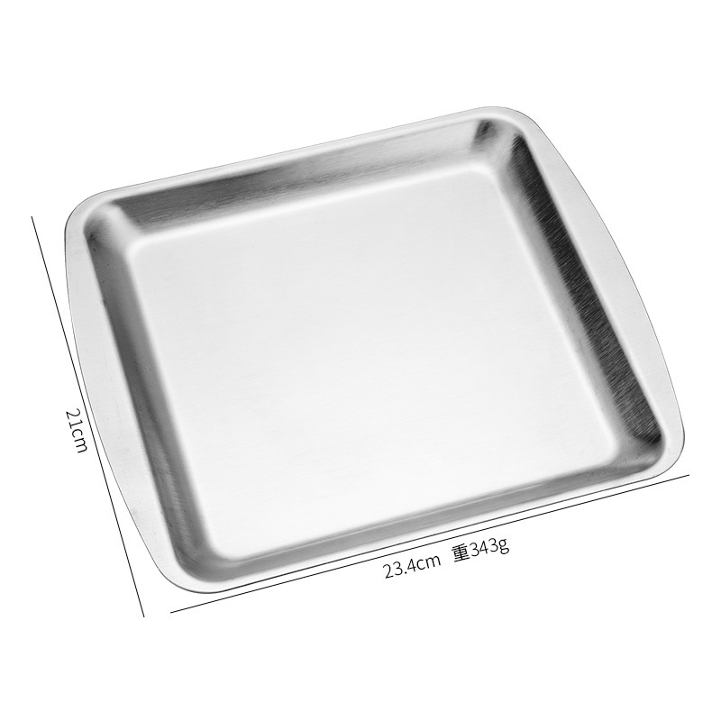 Coreano 304 placa de acero inoxidable placa rectangular engrosada Placa de sushi esmerilado dorado plato de postre Placa de barbacoa Zibo