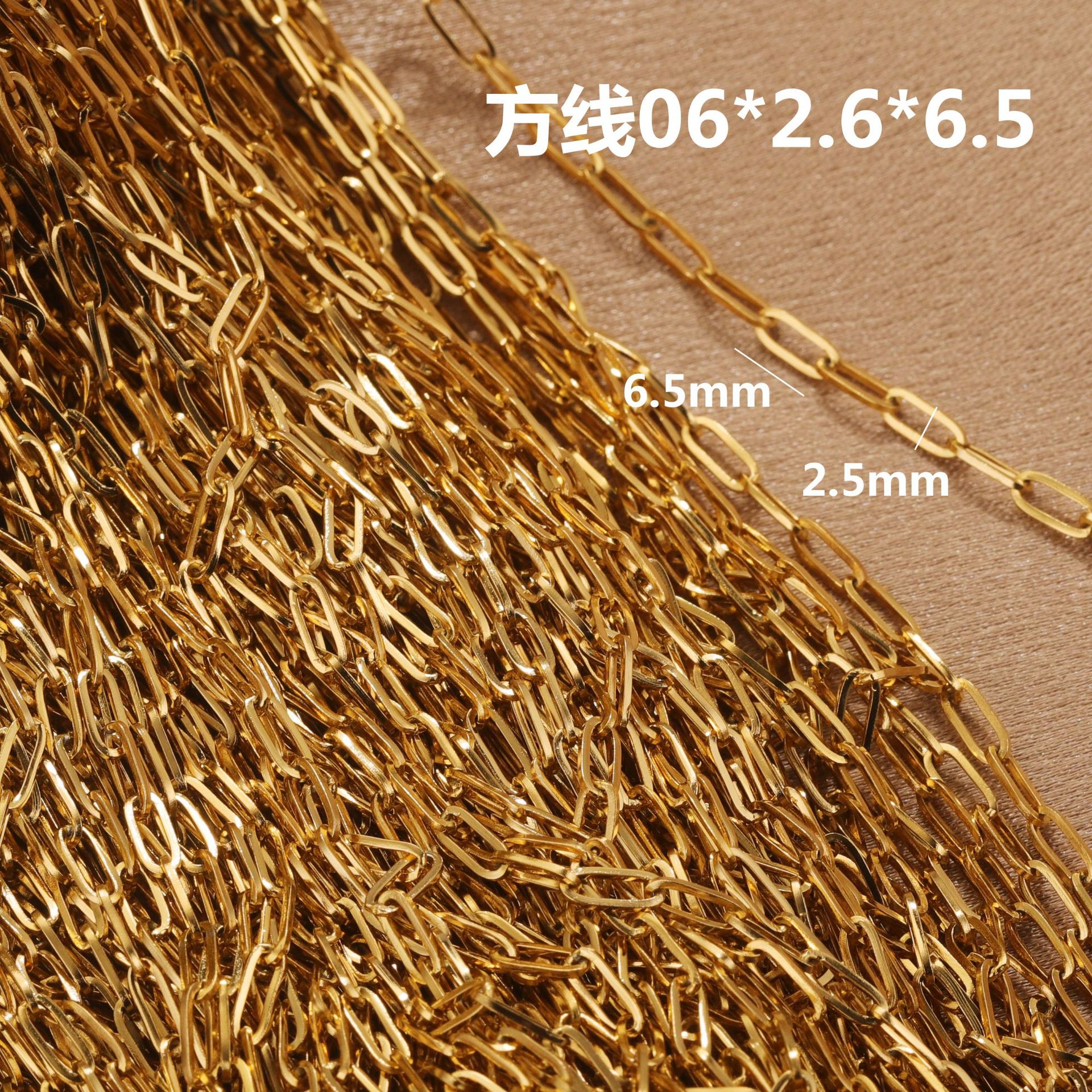 Cadena de acero inoxidable aplanada cadena cruzada larga cadena de acero de titanio cadena semiacabada collar de joyería de bricolaje