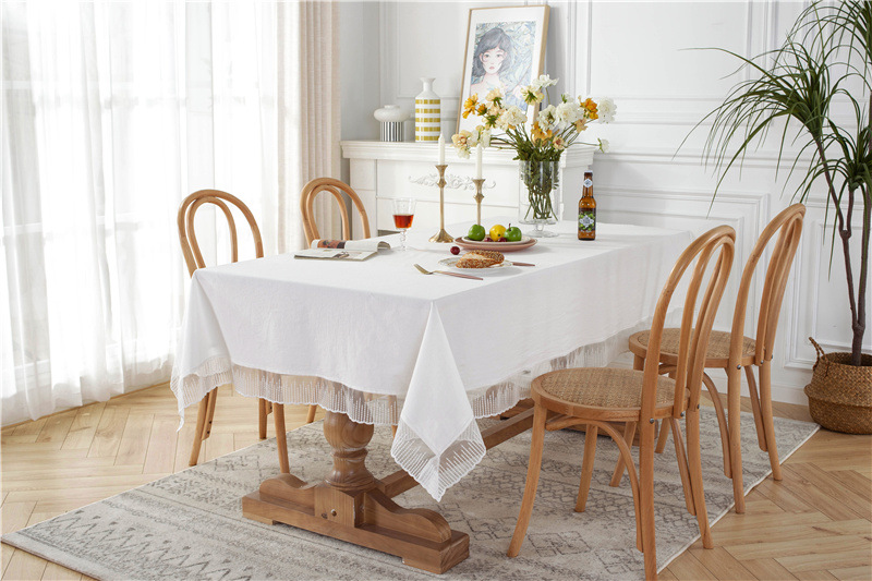 Romantic Solid Colour Washed Cotton Lace Tablecloth For Dining_voghion.com