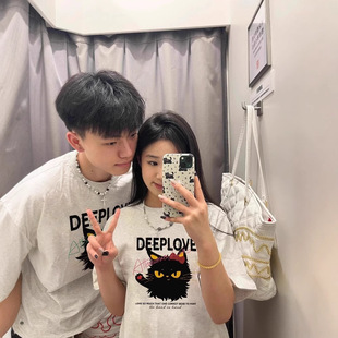 Summer Pure Cotton Short-Sleeved T-Shirt Couple Wear Lazy Style Loose Niche Design Tops for Men and Women Student Trendy Brand Class Uniforms