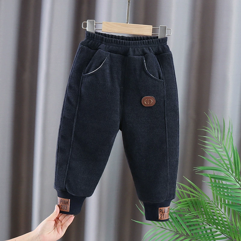Winter children's warm quilted trousers for boys