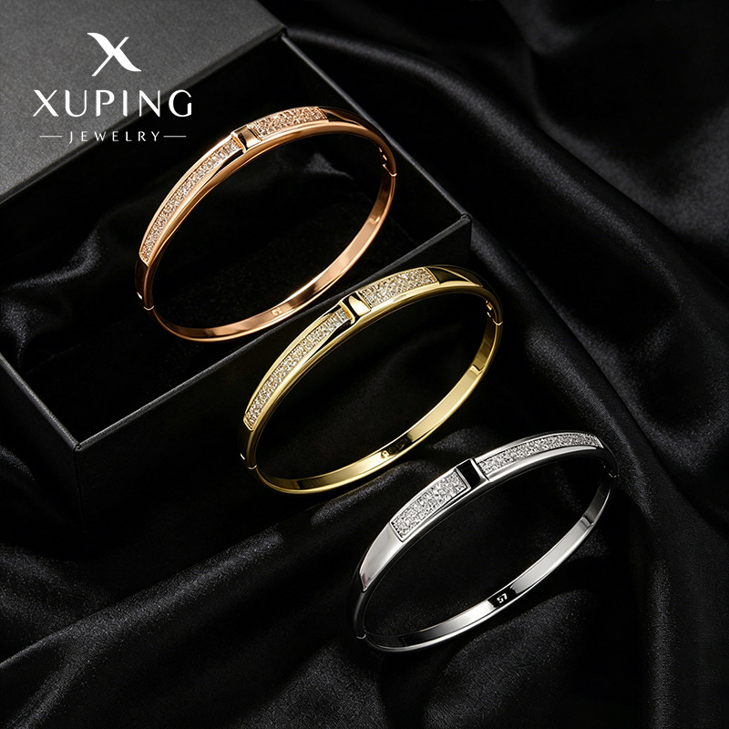 Xuping pulsera de aleación de cobre de moda, gemas artificiales europeas y estadounidenses, joyas simples al por mayor para mujeres
