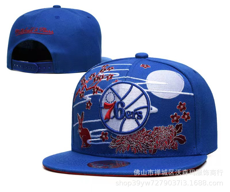 NBA baloncesto Lakers sombrero luna conejo retro bordado sol sombrero sol equipo ala plana sombrero Warriors béisbol 76ers equipo uno