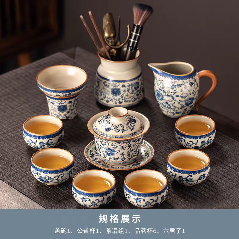 Alta calidad Nuevo 2024 nuevo arroz verde huangru horno kung fu conjunto de té doméstico ligero de lujo de alta calidad cerámica china tetera taza de té