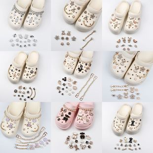Hole Shoes Accessories Ins Three-dimensional Shoe Flower Shoe Buckle Creative DIY Accessories Pearl Flower Butterfly Removable Chain Buckle