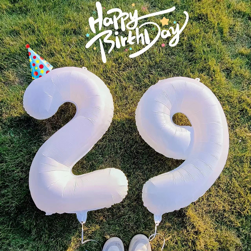 White Number Balloons For Boys' Birthdays Babies' First Birthday Parties Photo Trend Instagram Decorations_voghion.com