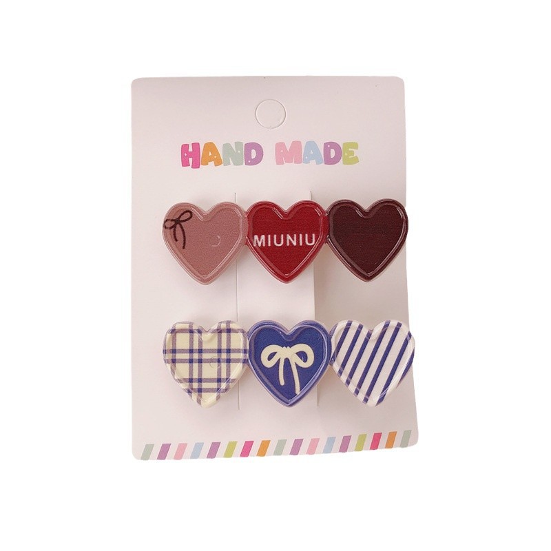 Nuevo amor arco pato boca clip de cabello dulce corazón de la niña libre frente frente frisa lateral clip de cabello roto tocado