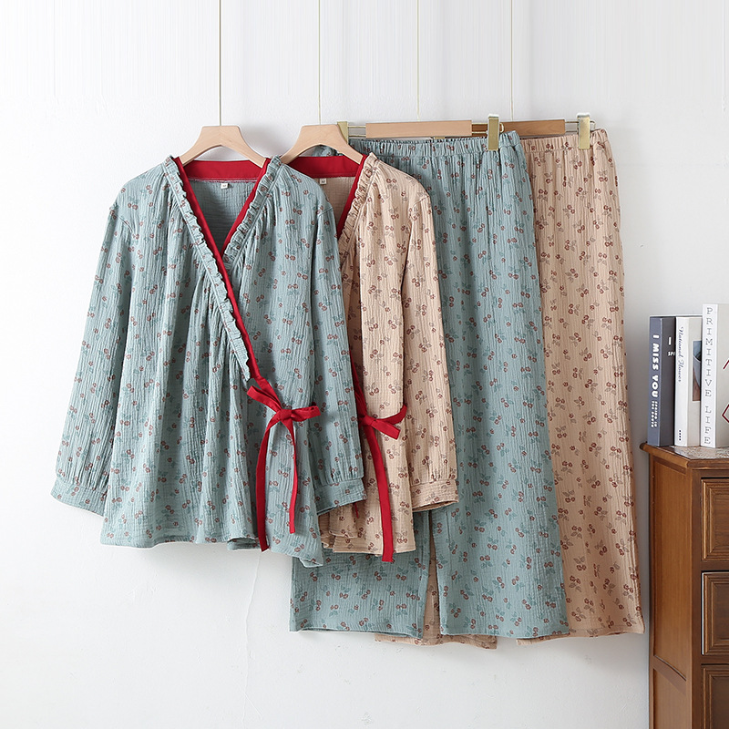 Cotton gauze autumn demi-season thin pijama