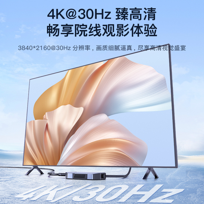 Transfronterizo punto a punto proyector de pantalla teléfono móvil computadora conectada TV 4k HD transmisión de pantalla HDMI proyector de pantalla inalámbrico