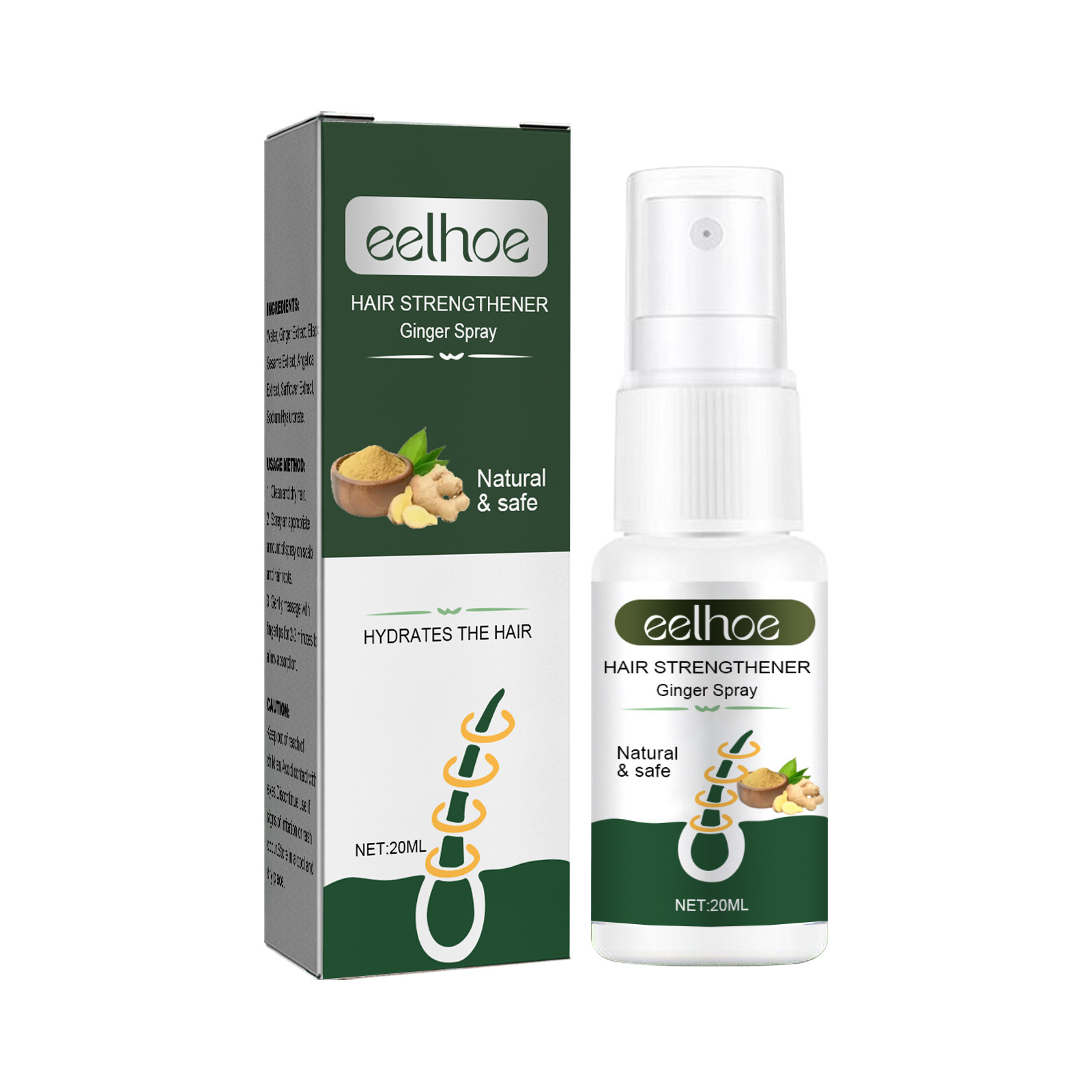 Lo zenzero nutre i follicoli, previene la caduta, spezza i capelli, idrata, lucida e densa spray per la cura dei capelli_voghion.com