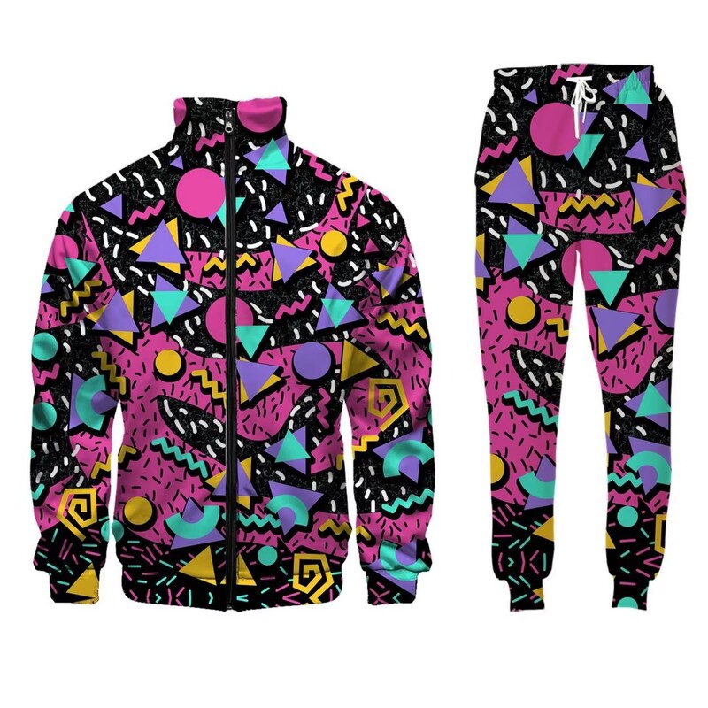 Cross-Border 70S Disco Sportswear Jackets and Pants Jogging Suits Retro Style 70S Themed Party Cross-Border 70S Disco Sportswear Jackets and Pants Jogging Suits Retro Style 70S Themed Party