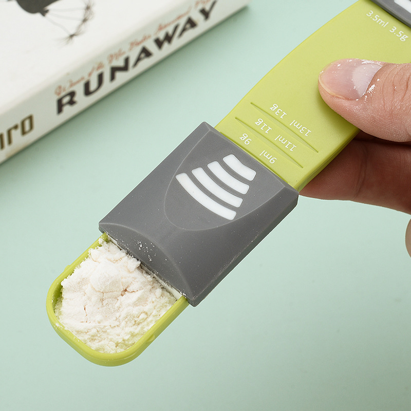 Cocina cuchara de escala de ocho engranajes cuchara de medición medidor de harina de café cuchara cuantitativa cuchara ajustable cuchara para hornear gadget cuchara de medición