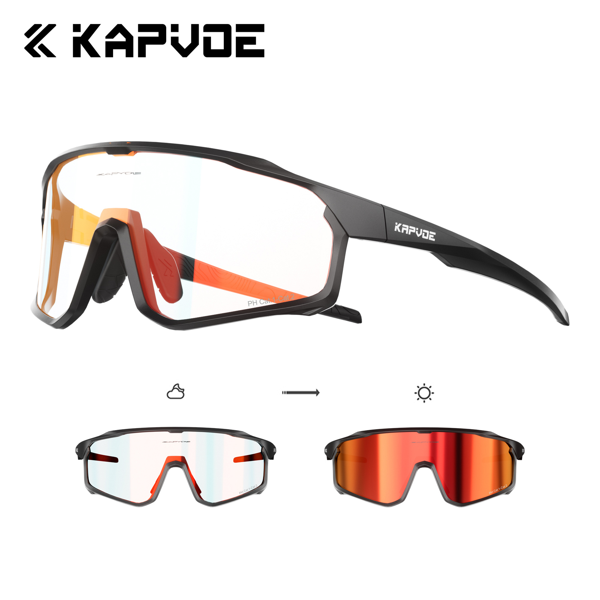 Gafas Fotocromáticas de Ciclismo con Marco Desmontable de TR90, Fotocromático y Anti-Arena, para Deportes al Aire Libre