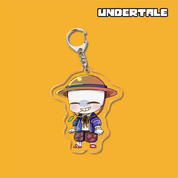 Ключодержащий брелок Undertale Frisk & Sans, акриловая подвеска около 5,5 см, кольцо из металла