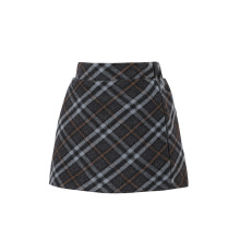 2025秋冬新款女童百搭半身裙裤儿童百搭小女孩灰色格纹短裙时尚潮