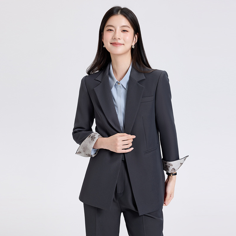 职业西装套装女春秋高端气质轻职场高级感大学生面试正装西服外套|undefined