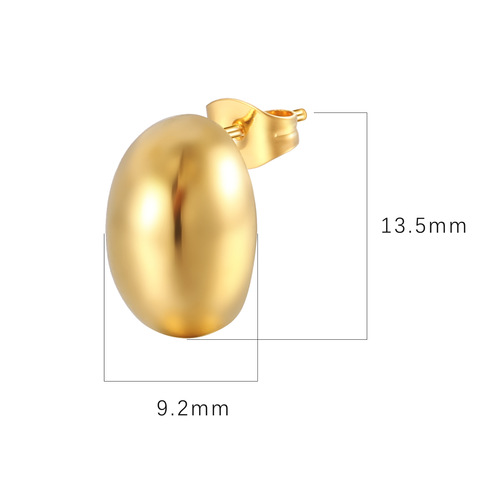 Cross-border European and American-style Pea Stud Earrings – Simple, Fashionable, and Versatile Small Gold-Colored Ear Accessories Made from Stainless Steel
