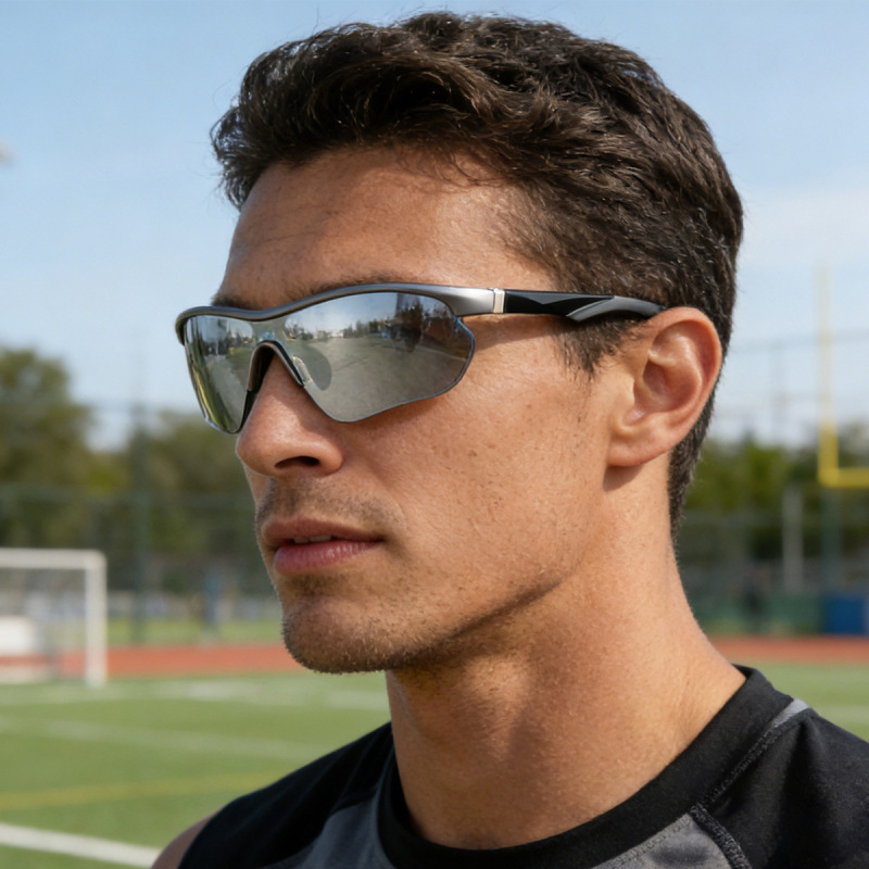 New Outdoor Cycling Glasses, Spring Temple Arms, Men's and Women's Sports Sunglasses, Fashionable Windproof and Sandproof Sunshade Sunglasses