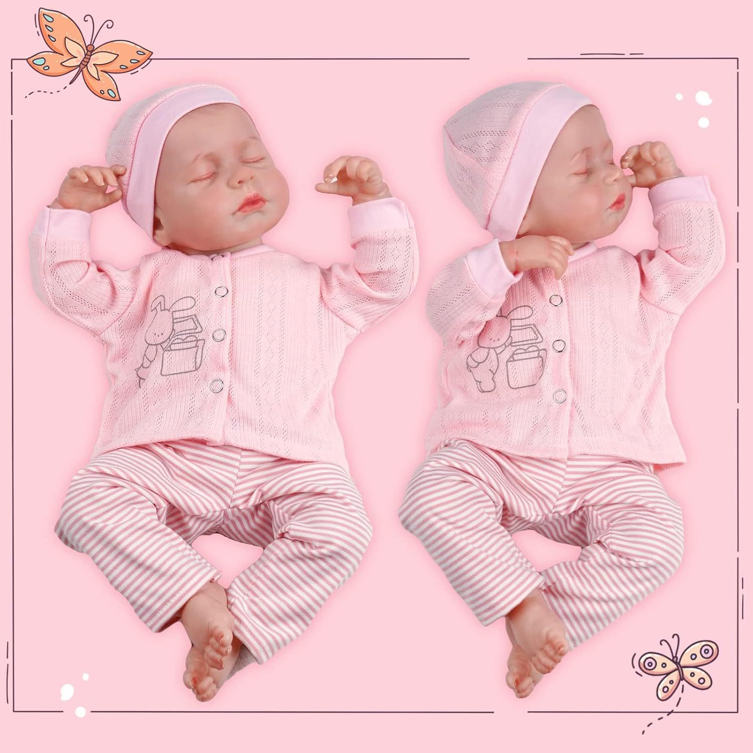 NPK genuino 49 cm muñeca de simulación de bebés renacer LouLou 3D piel de una pieza de cabello transfronterizo