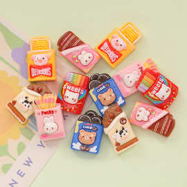 卡通零食彩虹糖饼干薯片 diy奶油胶手机壳钥匙扣发饰树脂饰品配件