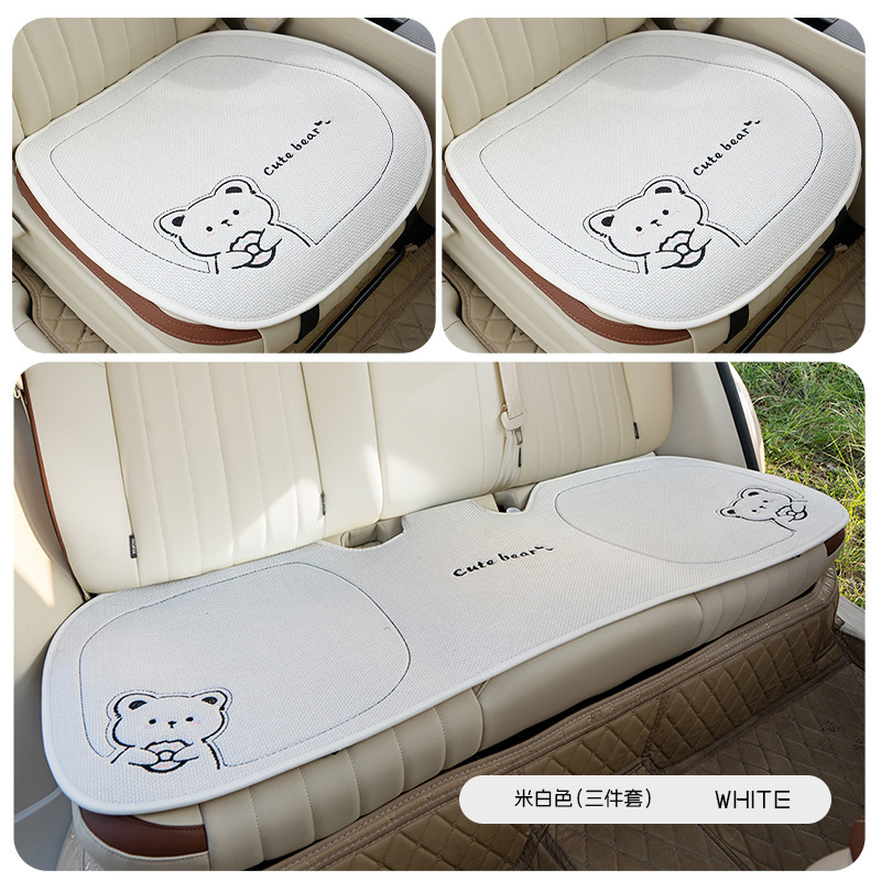 新商品の半囲みの亜麻の漫画のドーナツの熊の漫画の四季の通用の自動車の座布団の小さい3件の多いセット|undefined