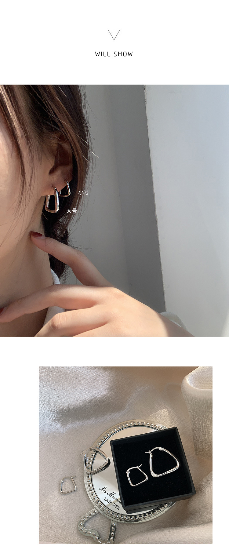 1 Pair Simple Style Geometric Copper Plating White Gold Plated Earrings display picture 18