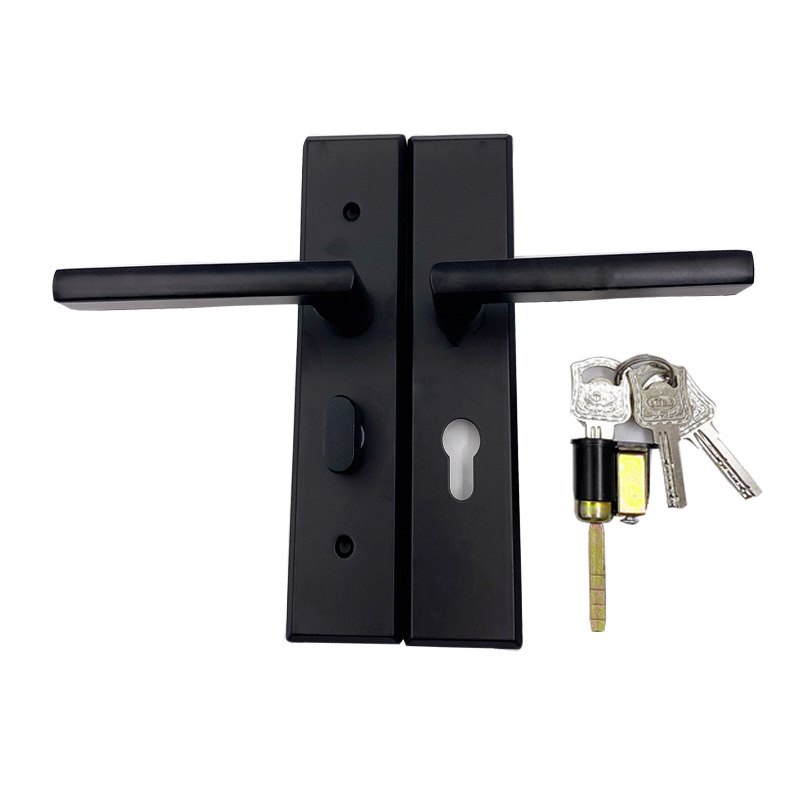 Decoración de gama alta cerradura de la puerta negro dormitorio cerradura de la puerta cerradura de lengua única baño mudo interior puerta de madera del hogar Universal