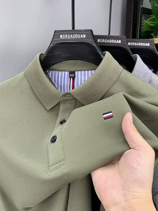 国境を越えた貿易直接供給 2025 夏半袖ポロシャツメンズ刺繍 Tシャツラペルトップ薄底シャツトレンディ|undefined