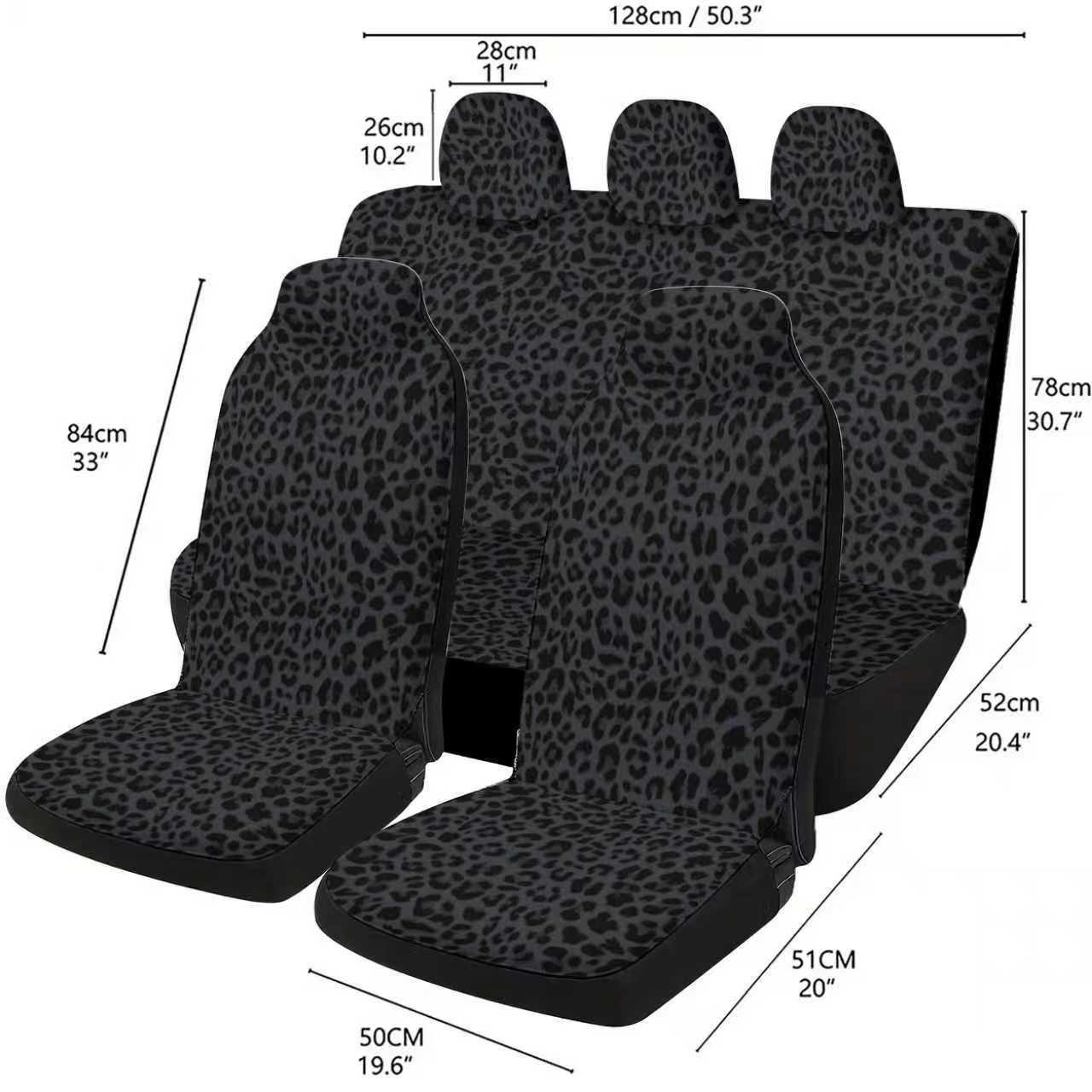 Cross-Border E-Commerce Black Leopard Print Universal Car Seat Cover, Popular in Europe and America, Temu, Mercado Libre, and Mexico