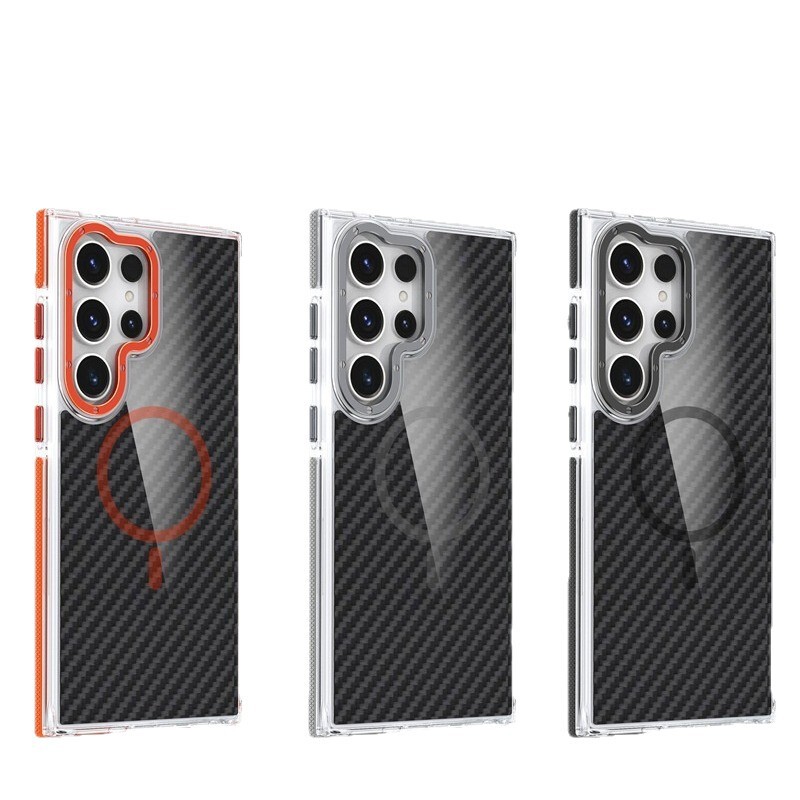 跨境碳纤纹磁吸硬壳适用三星S25Ultra手机壳S24ltra zFlip7保护套|undefined