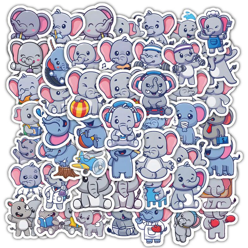 60 Cartoon Q Version Elephant Stickers Creative Trendy Children's Desktop Stationery Handbook Material Decoration Waterproof Stickers 60 Cartoon Q Version Elephant Stickers Creative Trendy Children's Desktop Stationery Handbook Material Decoration Waterproof Stickers